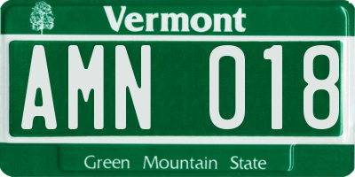 VT license plate AMN018