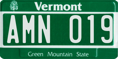 VT license plate AMN019