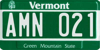 VT license plate AMN021