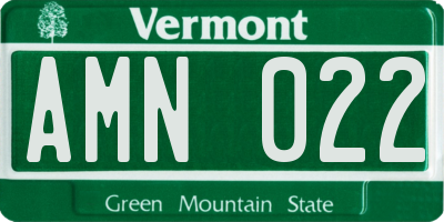 VT license plate AMN022