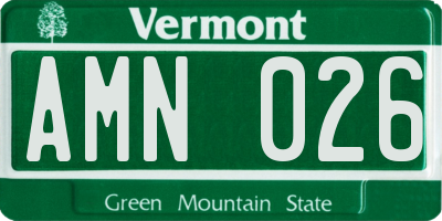VT license plate AMN026