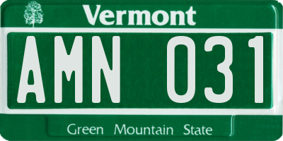 VT license plate AMN031