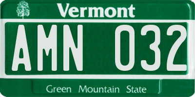 VT license plate AMN032