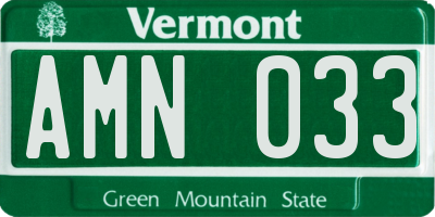 VT license plate AMN033