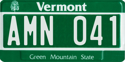 VT license plate AMN041