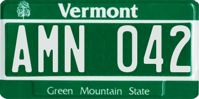 VT license plate AMN042