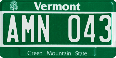 VT license plate AMN043