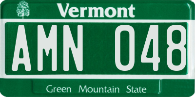 VT license plate AMN048