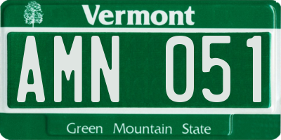 VT license plate AMN051