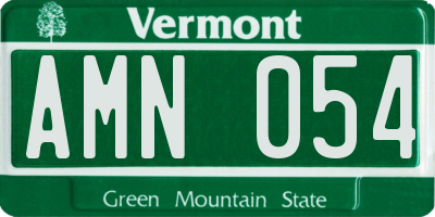 VT license plate AMN054
