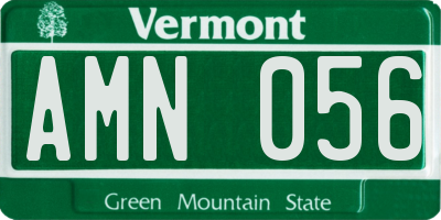 VT license plate AMN056
