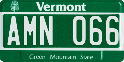 VT license plate AMN066
