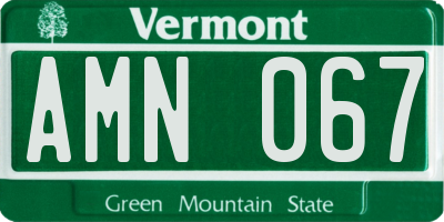 VT license plate AMN067
