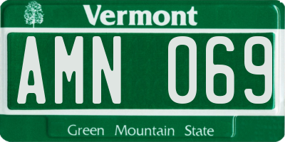 VT license plate AMN069