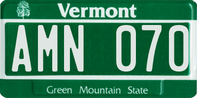 VT license plate AMN070