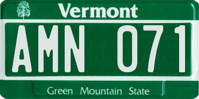 VT license plate AMN071