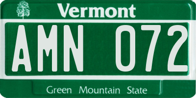 VT license plate AMN072