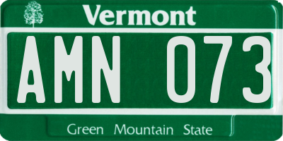 VT license plate AMN073