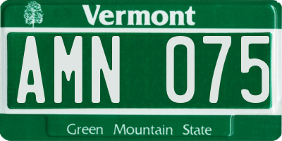 VT license plate AMN075