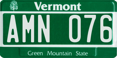 VT license plate AMN076