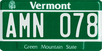 VT license plate AMN078
