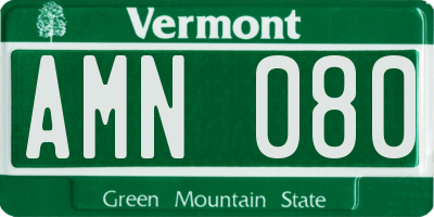 VT license plate AMN080