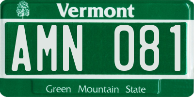 VT license plate AMN081
