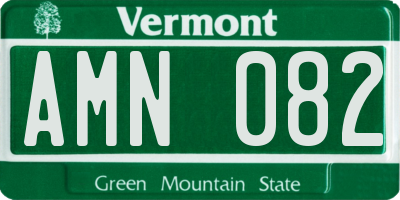 VT license plate AMN082
