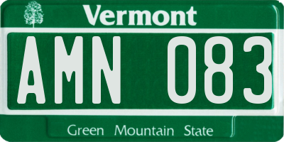 VT license plate AMN083