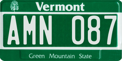 VT license plate AMN087