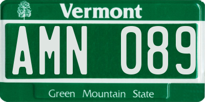 VT license plate AMN089