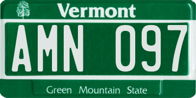 VT license plate AMN097