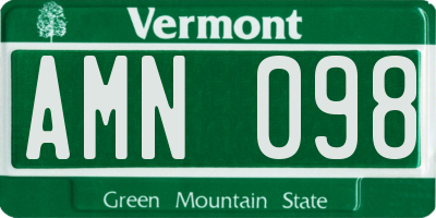 VT license plate AMN098