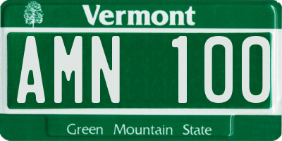 VT license plate AMN100