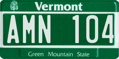 VT license plate AMN104