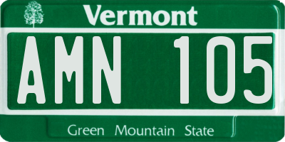 VT license plate AMN105