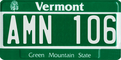 VT license plate AMN106