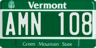 VT license plate AMN108