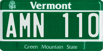 VT license plate AMN110