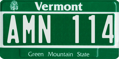 VT license plate AMN114