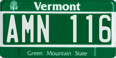 VT license plate AMN116