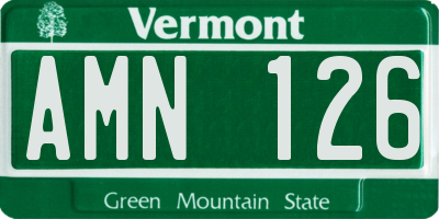 VT license plate AMN126