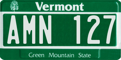 VT license plate AMN127