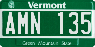 VT license plate AMN135