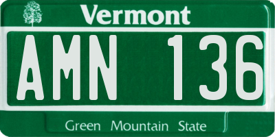 VT license plate AMN136