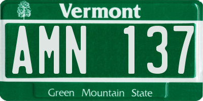 VT license plate AMN137