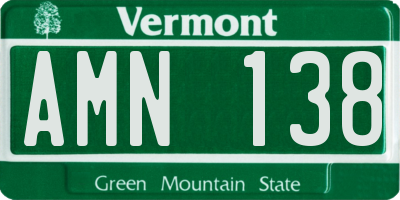 VT license plate AMN138