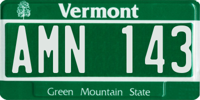 VT license plate AMN143