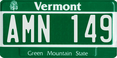 VT license plate AMN149