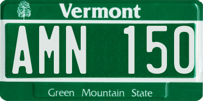 VT license plate AMN150